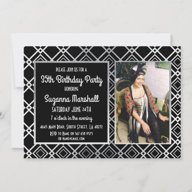 Convites Os anos 20 da festa de aniversário de Gatsby que (Frente)