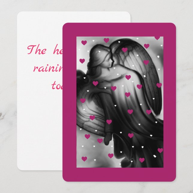 Convites Os Céus Estão Chovendo Corações Hoje (Frente/Verso)