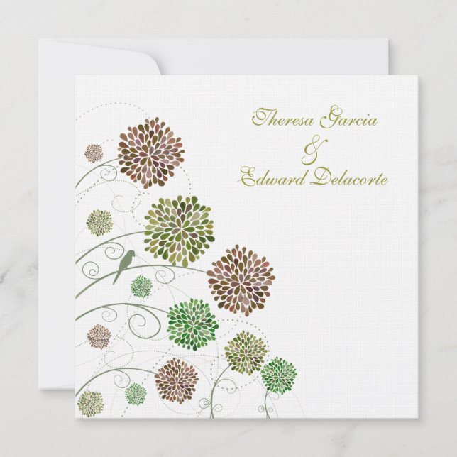 Convites Os frontões verdes Wedding personalizaram o (Frente)