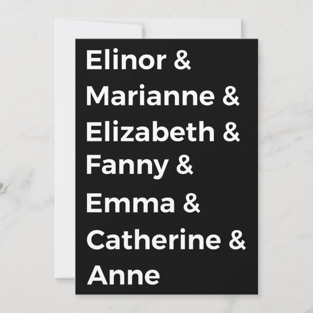 Convites Os Heroínas de Jane Austen I (Frente)