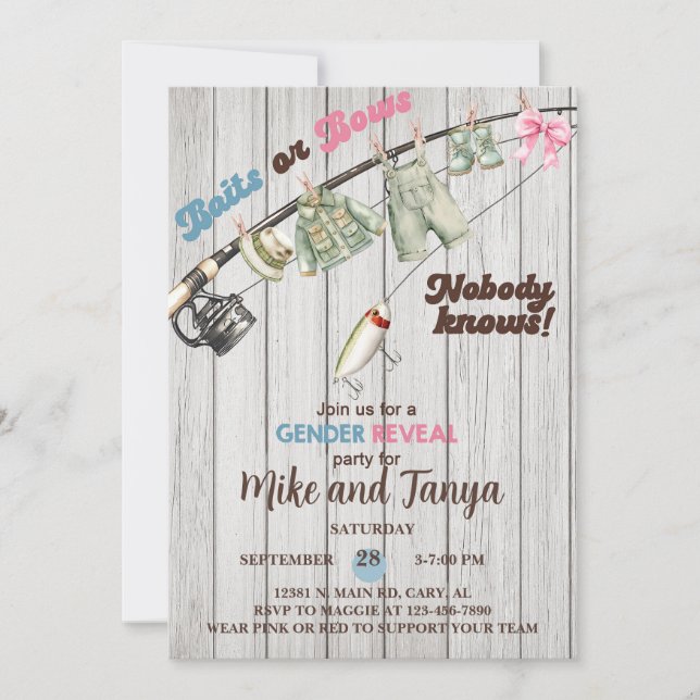 Convites Os iscos ou Arcos de gênero revelam convite. (Frente)