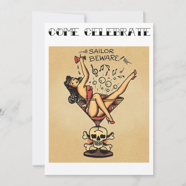 Convites Os marinheiros Beware! Festa de solteira (Frente)