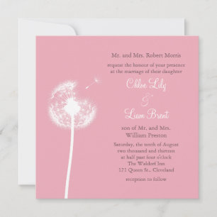 Convites Os Melhores Desejos Rosa!Convite de casamento