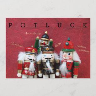 Convites Os Nutcrackers agrupam no potluck vermelho