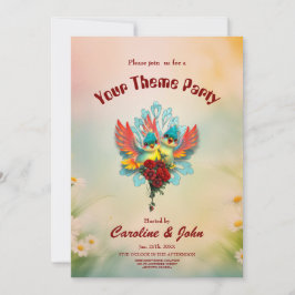 Convites Os pássaros bonitos de bom humor.