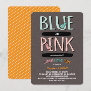 Convites Os patos bonitos cor-de-rosa ou o género do bebê