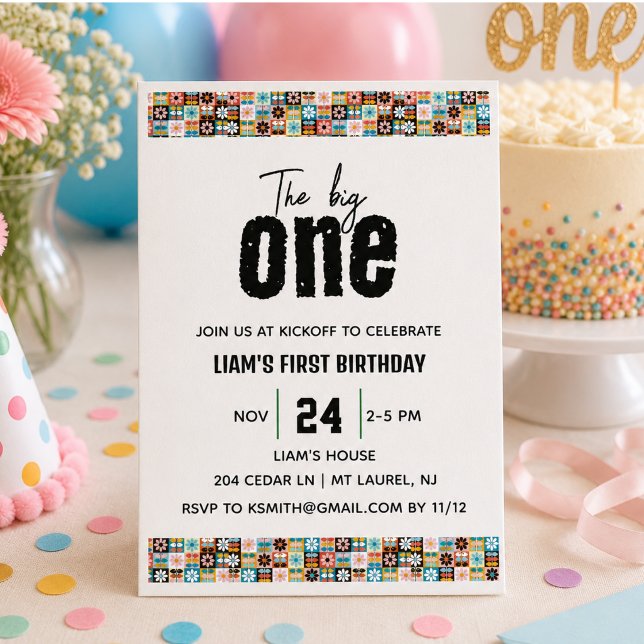 Convites Os PRIMEIROS Um Aniversário (The BIG One 1st Birthday Invitation)