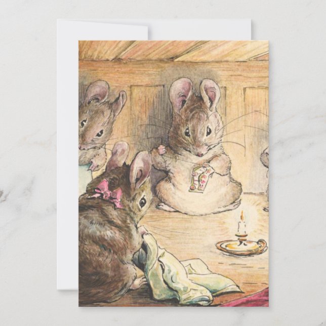 Convites Os Ratos Que Costuram Casacos Por Beatrix Potter (Frente)