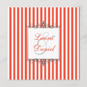 Convites Os rolos das listras das cinzas alaranjados,