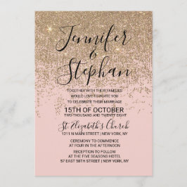 Convites Os Sparkles Dourados do brilho coram casamento