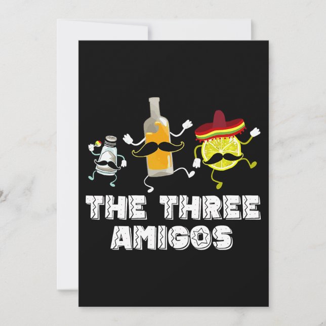 Convites Os Três Amigos Cinco De Mayo. Garrafa de limão (Frente)
