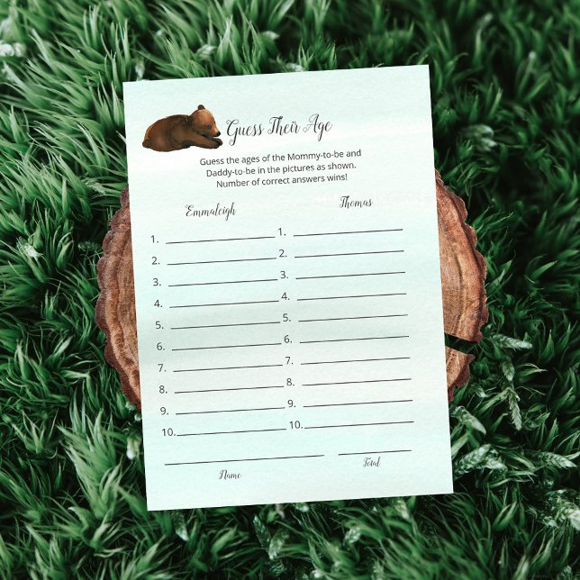 Convites Os Ursos De Aventura Da Floresta Adivinham O Seu C (Criador carregado)