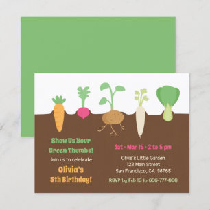 Convites Os vegetais no solo caçoam a festa de aniversári