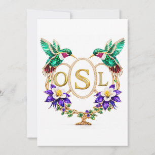 Convites OSL Beija-flor Casamento Qualquer Letras Personali