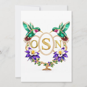 Convites OSN Hummingbird Casamento Qualquer Letra Personali