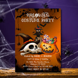 Convites Osso do crânio Spooky Jack-o-Lanterna doce Hallowe