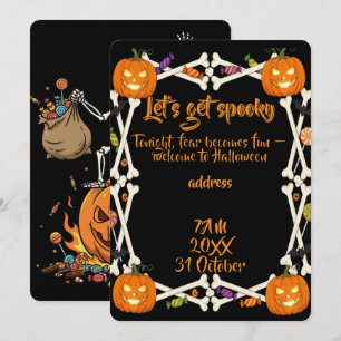 Convites Ossos Assustadores e Esqueletos para o Halloween