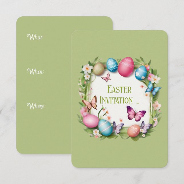 Convites Osterkranz: Frohe Ostern -  (Frente/Verso)