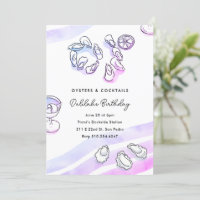 Ostras e coquetéis sofisticados de tinta aquosa