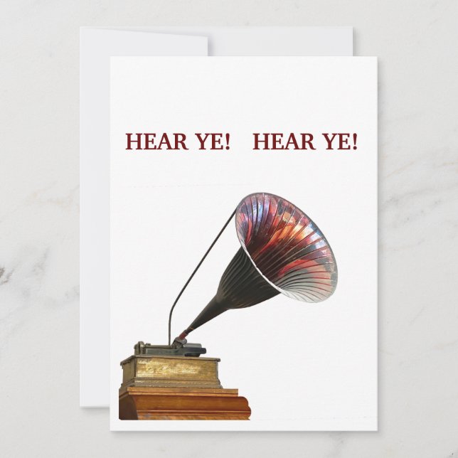 Convites OUÇA-O! Vazio personalizar eventos dias desejados (Frente)