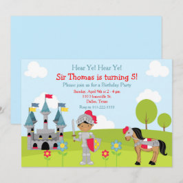 Convites Ouça Ye African American Knight Festa de aniversár