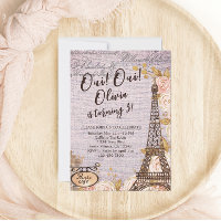 Oui Oui Turning Three Floral Paris Aniversário