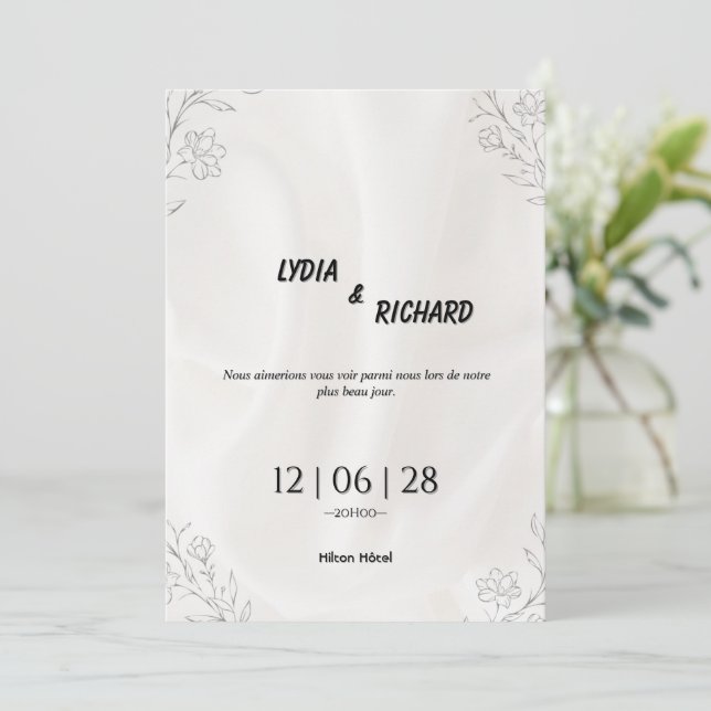 Convites Our Beautiful Day Wedding Invitation (Em pé/Frente)