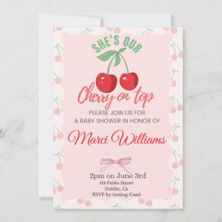 Convites Our Cherry on Top Baby Shower Invitation