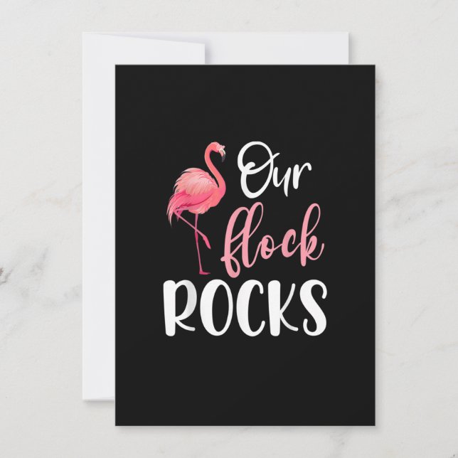Convites Our Flock Rocks Flamingo Mother's Day Matching Fam (Frente)