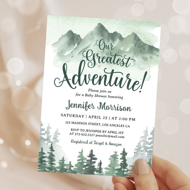 Convites Our Greatest Adventure Baby Shower Invitation (Criador carregado)