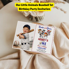Convites Our Little Animals Baseball 1st Birthday Party