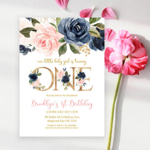 Convites Our Little Baby Girl is turning ONE Invitation