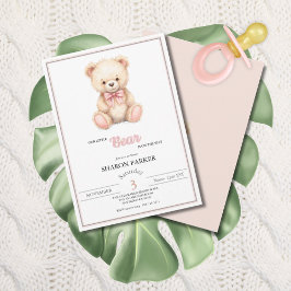 Convites Our Little Bear on the Way Spring Fall Baby Shower