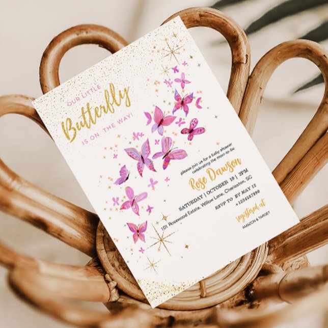 Convites Our Little Butterfly Baby Shower Invitation (Criador carregado)