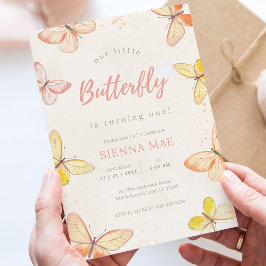 Convites Our Little Butterfly Buttercream 1st Birthday