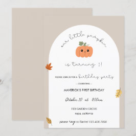 Convites Our Little Pumpkin First Birthday Invitation