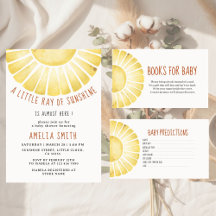 Our Little Ray of Sunshine Baby Shower Invitation