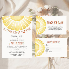 Convites Our Little Ray of Sunshine Baby Shower Invitation