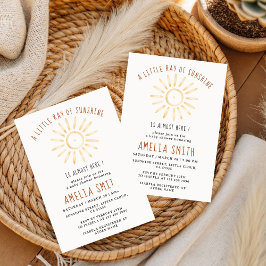 Convites Our Little Ray of Sunshine Baby Shower Invitation