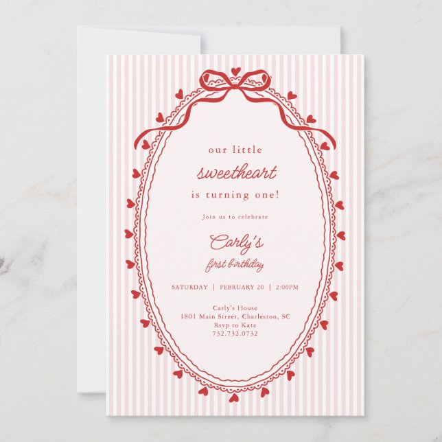 Convites Our Little Sweetheart Birthday (Frente)