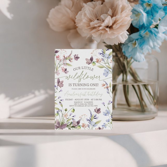 Convites Our Little Wildflower 1st Birthday Invite (Criador carregado)