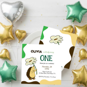 Convites Ouriço de aniversário com camomila
