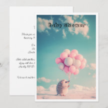ouriço fofo com balões de aniversário, personalizá