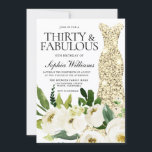 Convites Ouro 30 e fabuloso aniversário de 30 anos<br><div class="desc">Ouro Vestido Trinta e Fabuloso Convite de festas aniversário de 30 anos Belo Champanhe Branco Floral Ver coleção correspondente em Niche e Nest Store Muitos obrigados</div>