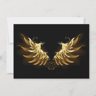 Convites Ouro Angel Wings sobre fundo preto