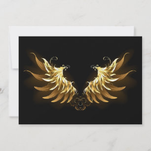 Convites Ouro Angel Wings sobre fundo preto