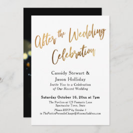 Convites Ouro Após a Celebração de Casamento, Bokeh Preto