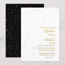 Convites Ouro Astral Manchas Preto Noite De Casamento