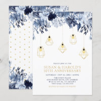 Ouro & Azul | Luzes, Aniversário de Casamento Flor