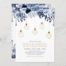 Ouro & Azul | Luzes, Aniversário de Casamento Flor